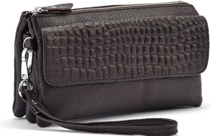Large Capacity Genuine Leather Bags Clutch Wristlet Bag Day Cutches Handbags Coin Purses