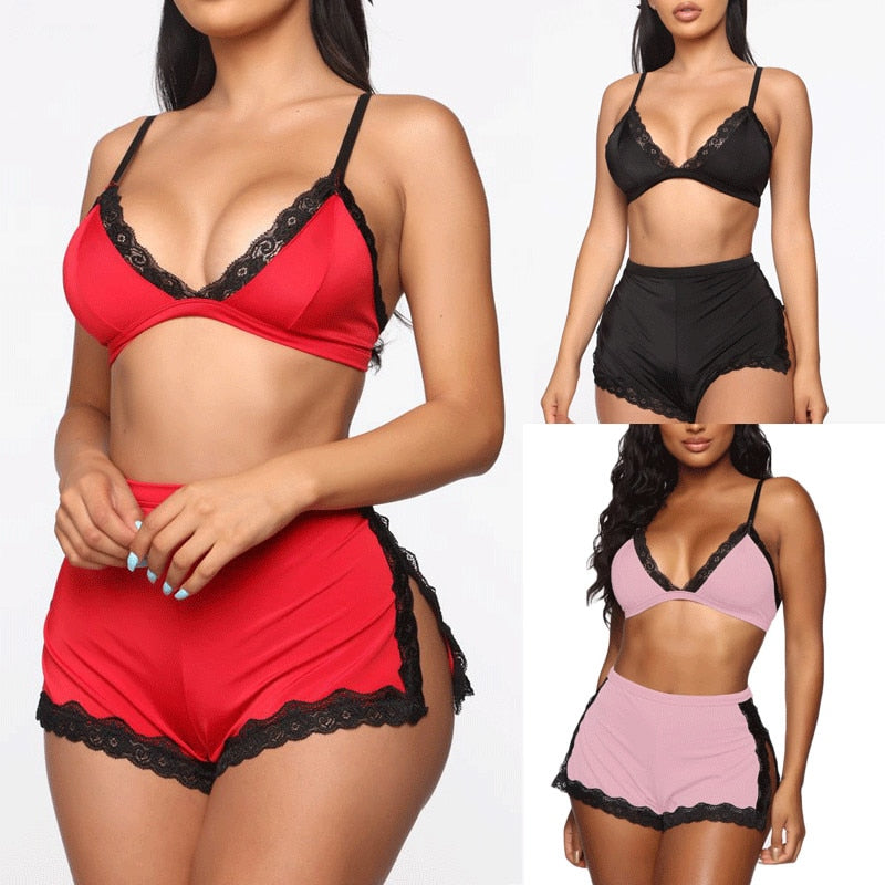 Women Sleepwear Lingerie Lace Bra pajamas