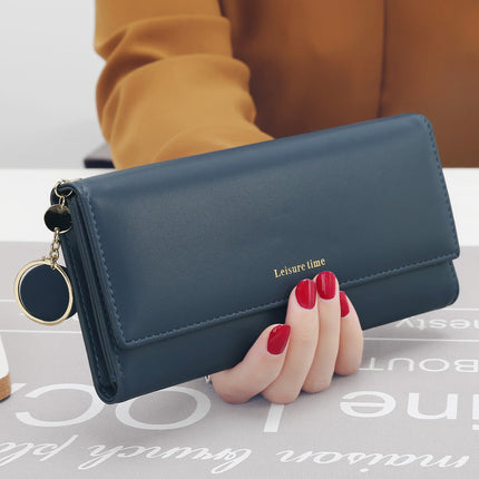 Women's hand holding wallet female long section 2021 new Japanese and Korean personality pendant multi-function student wallet