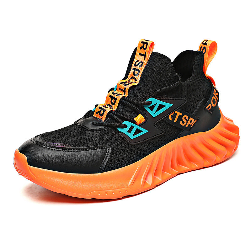 Front Lace Round Head Flying Thread Knitted Fashion Casual Spot Men's Daily Low-top Sneakers