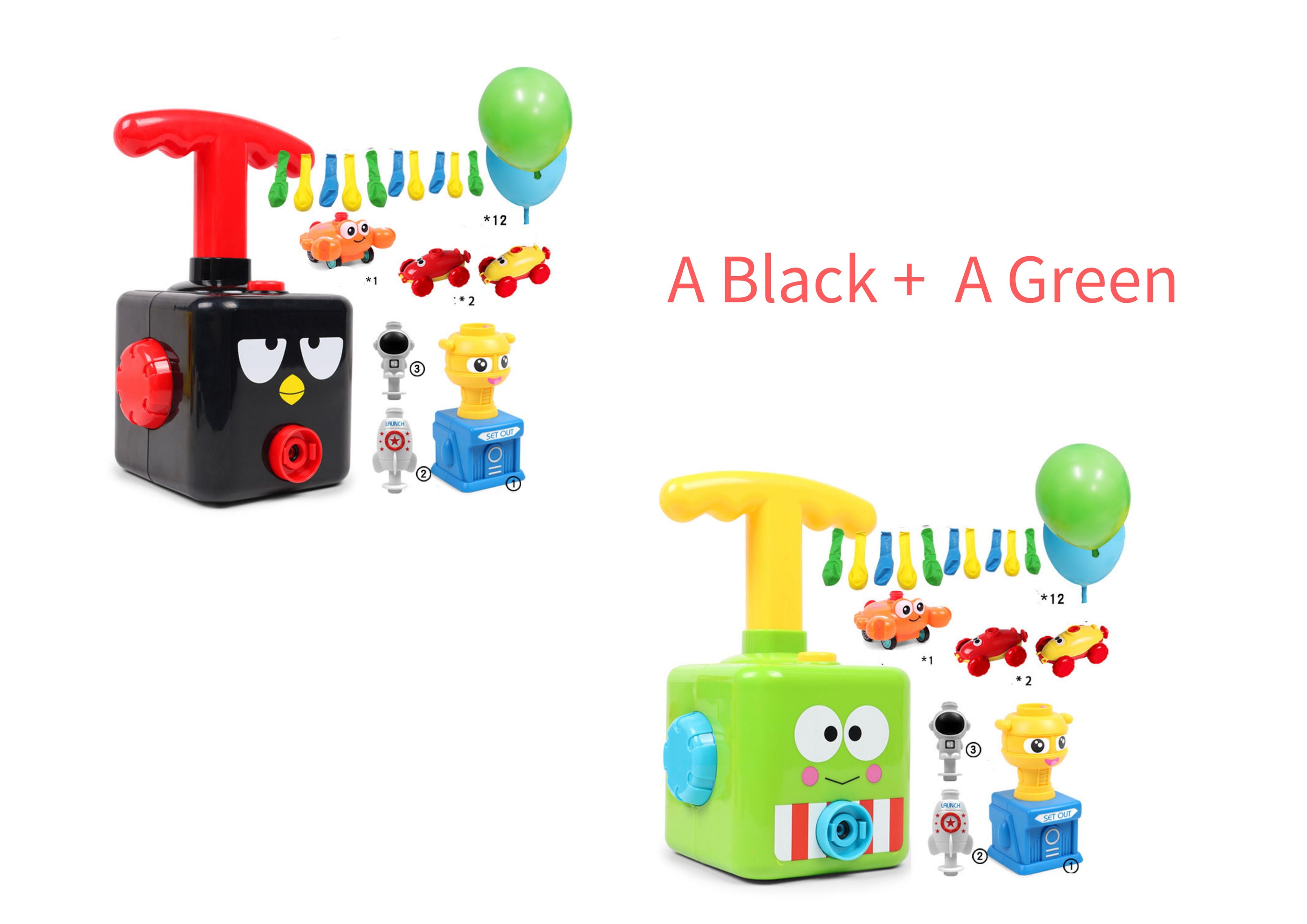 Power Balloon Launch Tower Toy Puzzle Fun Education Inertia Air Power Balloon Car Science Experimen Toy for Children Gift