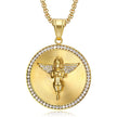 Micro-set zircon angel pendant necklace