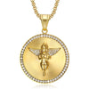 Micro-set zircon angel pendant necklace
