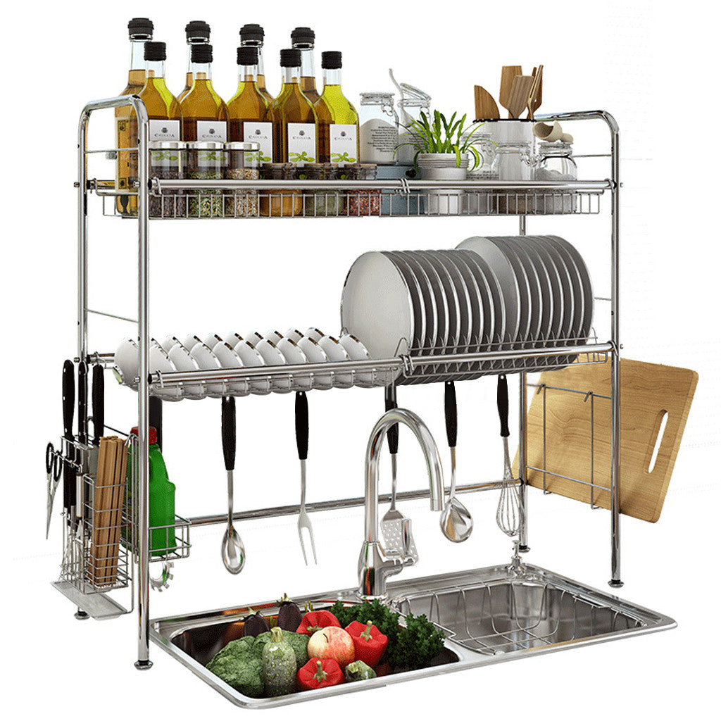 Dish Drying Rack Over Sink Display Drainer Kitchen Utensils Holder US Stock