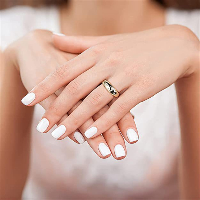 Geometric Pattern Copper Plated Real Gold All-match Ring