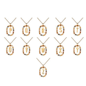 925 Sterling Silver Gold Letters A - Z Initial Alphabet  Long Chain Necklace