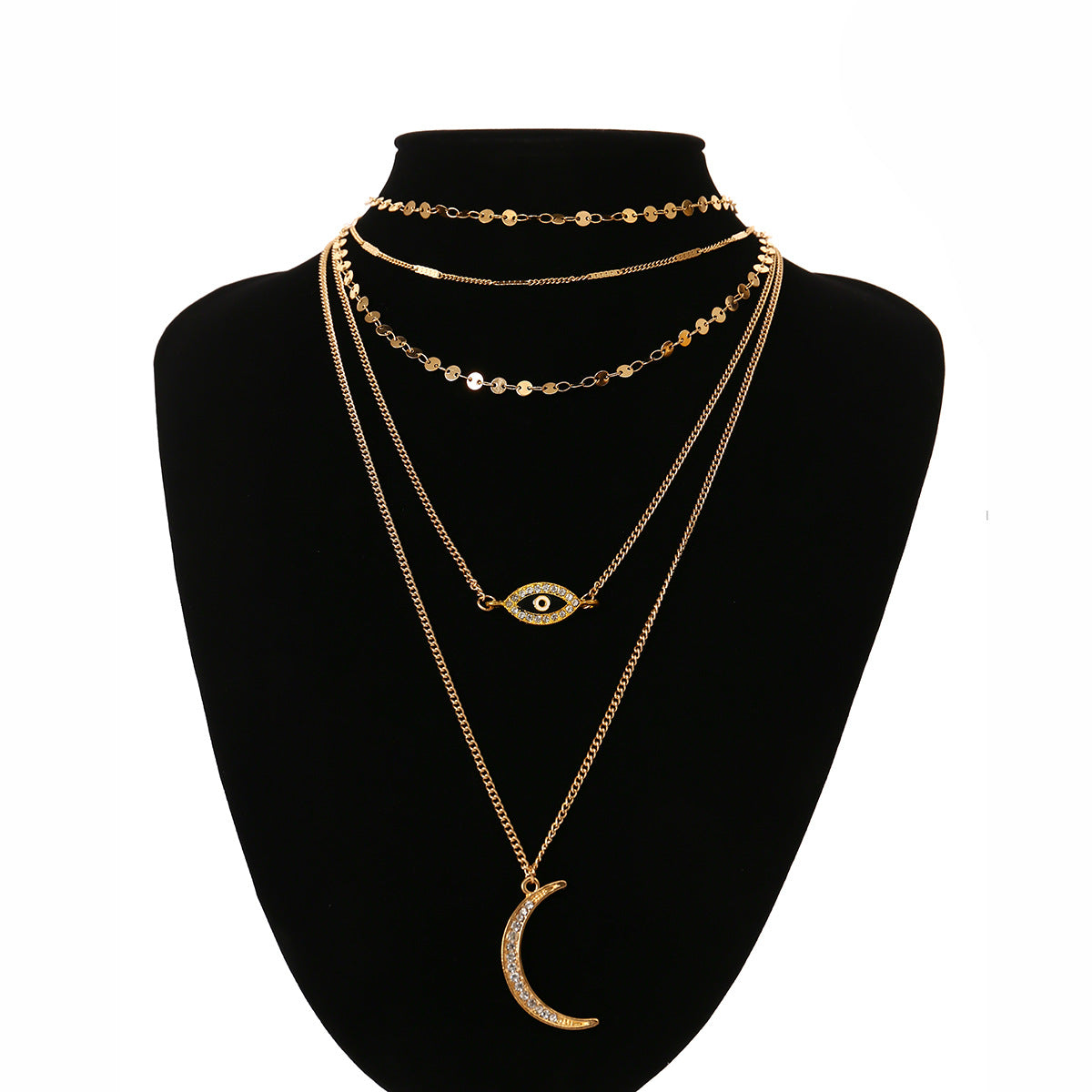 Retro exaggerated multi-layer necklace