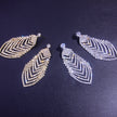 Crystal Long Diamond Leaf Earrings Personality Super Flash Hollow Diamond Stud Earrings