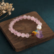 Prosperous Peach Blossom Business Hibiscus Crystal Chinese Style Bracelet