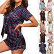 V-Neck Stretch Lingerie Female Sleepwear Casual Shorts Set Loungewear Women
