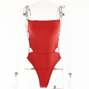 One Piece Swimsuit With Low Cut And Slimming Effect