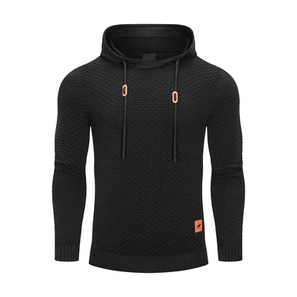 3D Pattern Outdoor Sports Elastic Men Hoodies Solid Color Casual Hoodies