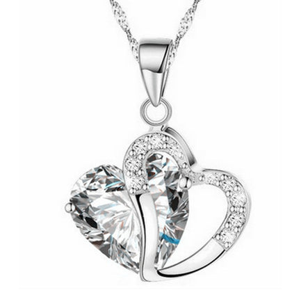 Heart Crystal Amethyst Pendant Necklace