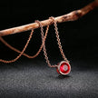 Necklace for Women Simple Style Cubic Zirconia Pendant Necklace Rose Gold Color Fashion Jewelry Birthday Gift