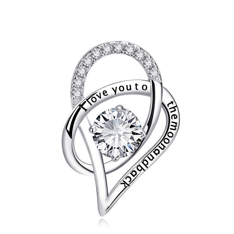 I Love You To The Moon and Back Heart Pendant