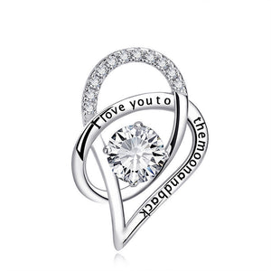 I Love You To The Moon and Back Heart Pendant