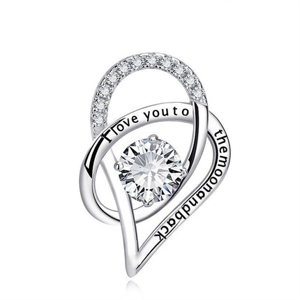 I Love You To The Moon and Back Heart Pendant