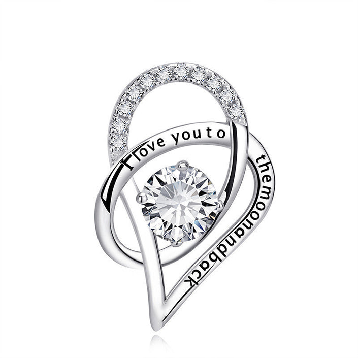 I Love You To The Moon and Back Heart Pendant