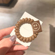 The New Milk Tea Color Frosted Matte Hair Circle Smiley Face Hair Rope Girl Tie Hair Holster