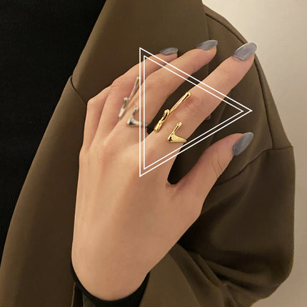 Ring Net Celebrity Hip-hop Men And Women All-match Texture Metal Ring Women