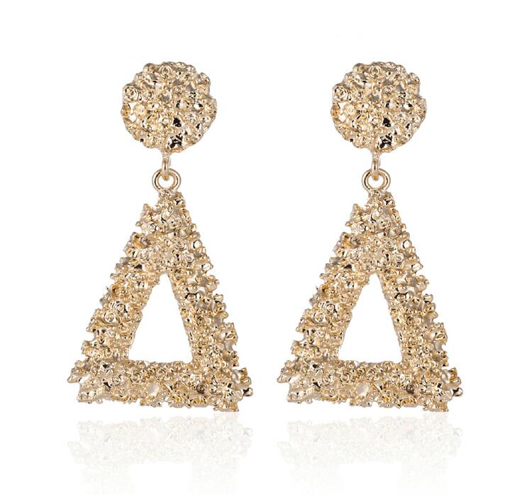 Big Vintage Earrings for Women Gold Silver Black Geometric Statement Earring  Metal Earing Hanging Fashion Jewelry
