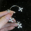 Adjustable Earrings With Micro-inlaid Zircon Flowers