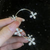 Adjustable Earrings With Micro-inlaid Zircon Flowers