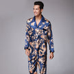 Men's Long Sleeve Pants Pajamas Set silk