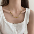 Small Square Snake Bone Chain Necklace Female Summer Ins Tide