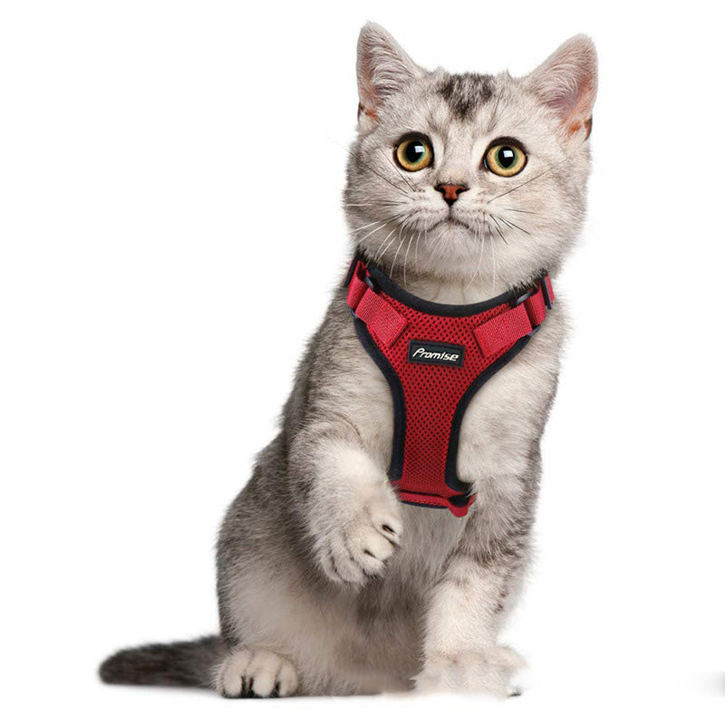 Cat Vest Harness And Car Seat Belt Adapter Adjustable Reflective Cat Harness Soft