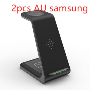 Compatible With , 3 In 1 Fast Charging Station Wireless Charger Stand Wireless Quick Charge Dock For Phone Holder