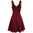 Women's Fashion Punk Style Sleeveless Straps Loose Big Hem Halter Dress