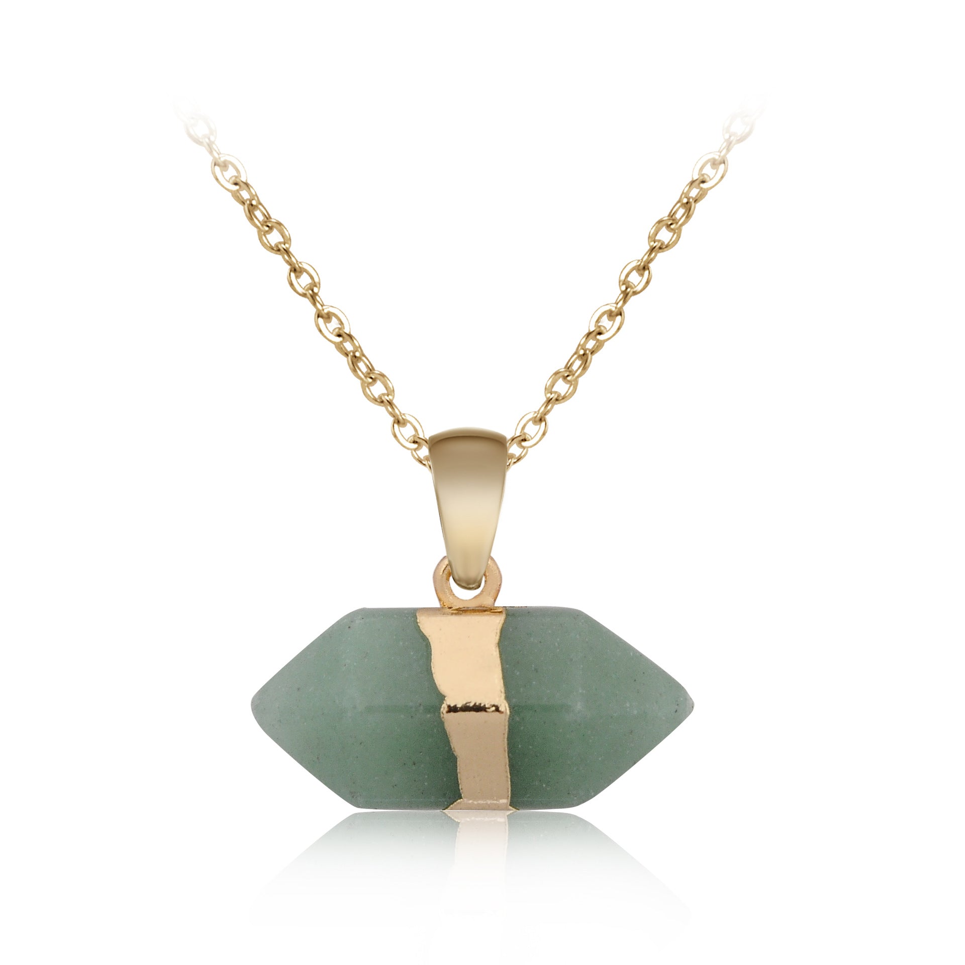 Natural stone short hexagonal pendant