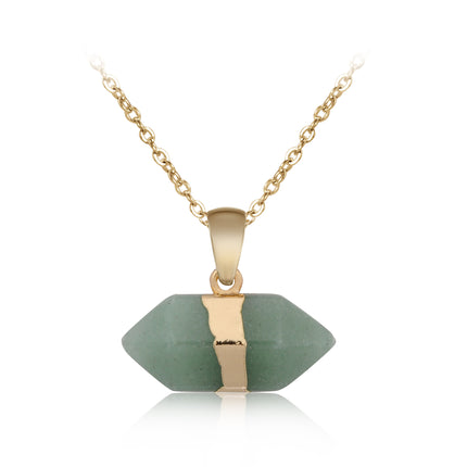 Natural stone short hexagonal pendant