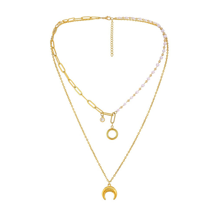 Double-Layer Titanium Steel Necklace Female Clavicle Chain