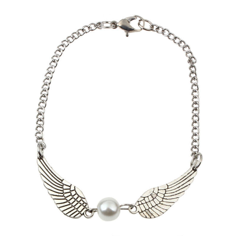 European And American Foreign Trade Jewelry Angel Wings Pearl Silver Bronze