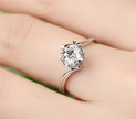 925 sterling silver ring high-grade platinum snowflake carat simulation diamond ring