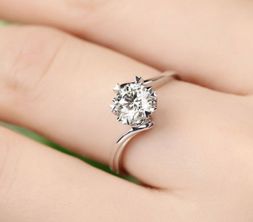 925 sterling silver ring high-grade platinum snowflake carat simulation diamond ring