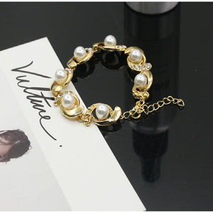 Alloy diamond pearl bracelet personality creative bracelet