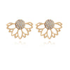 Lotus shaped full diamond earrings