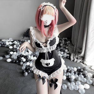 Servant And Maid Uniform Suit Lace Bandage