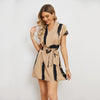 Women's Printed V-neck Retro Dress