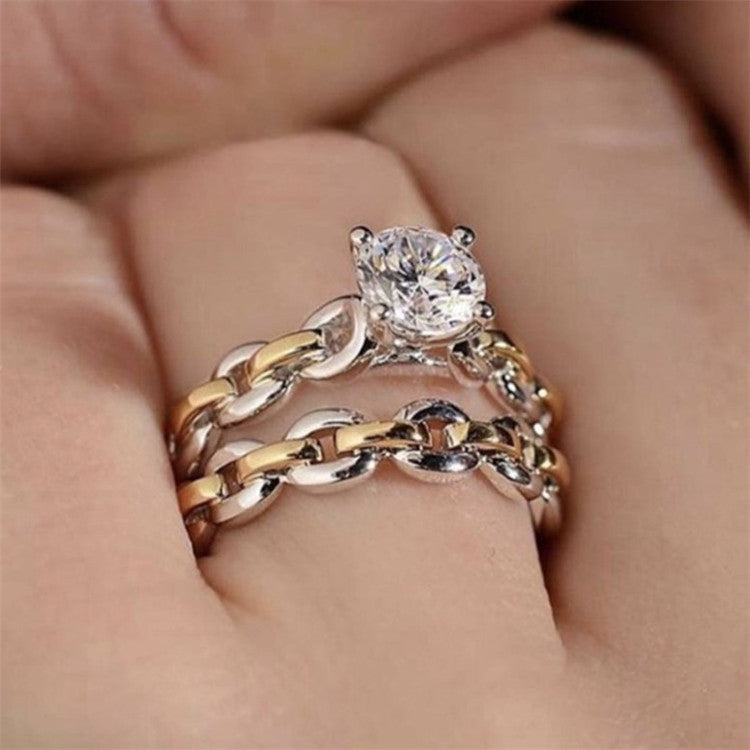 New Diamond Set Chain Ring Color Separation