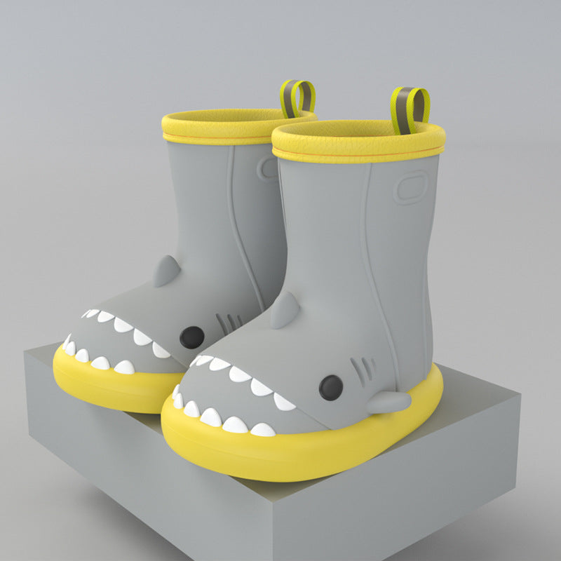 Waterproof Shoes Safety Rubber Shark Slippers Kids Rain Boots