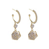 Sparkling Inlaid Zirconium Hollow Rose Zircon Earrings