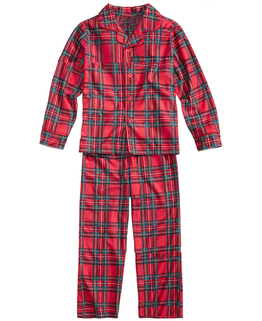 Parent Child Suit Red Plaid Print