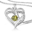 I Love You Always And Forever Crystal Heart Pendant Necklace Birthstone Necklaces