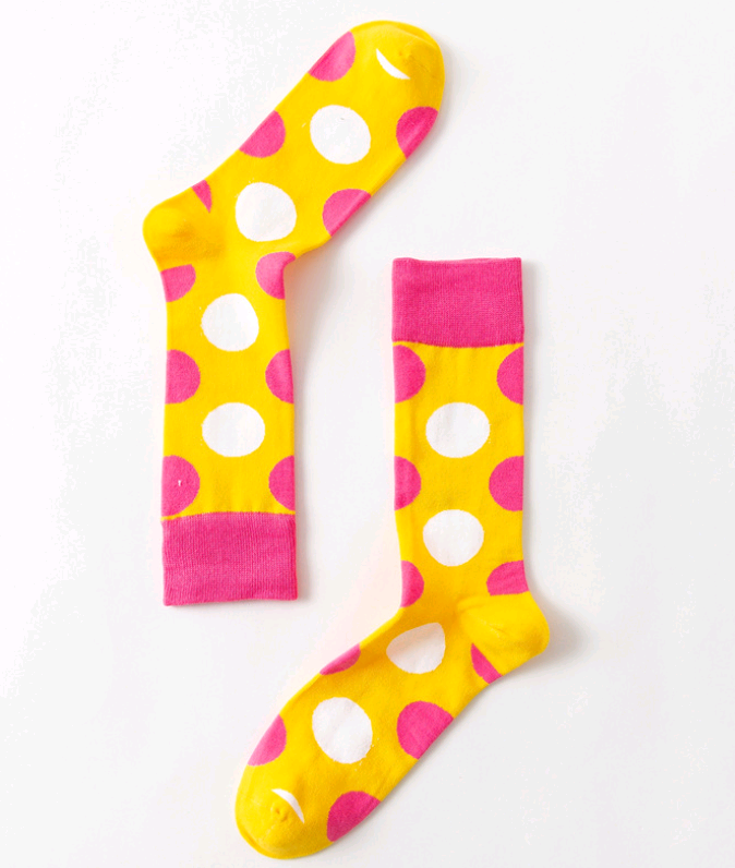 Contrast men's personality cotton socks geometric stockings