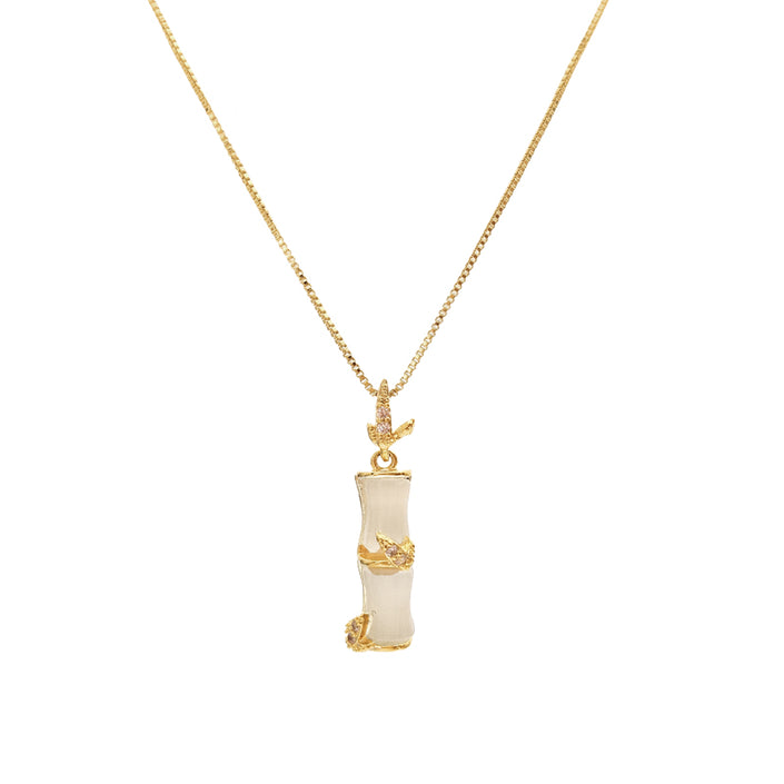 Design Sense Bamboo Pendant Titanium Steel Necklace