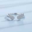 Fashion Sweet Diamond Angel Wing Silver Ring